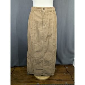 Eddie Bauer Skirt Womens Size 6 Tan Maxi Corduroy Stretch Vintage